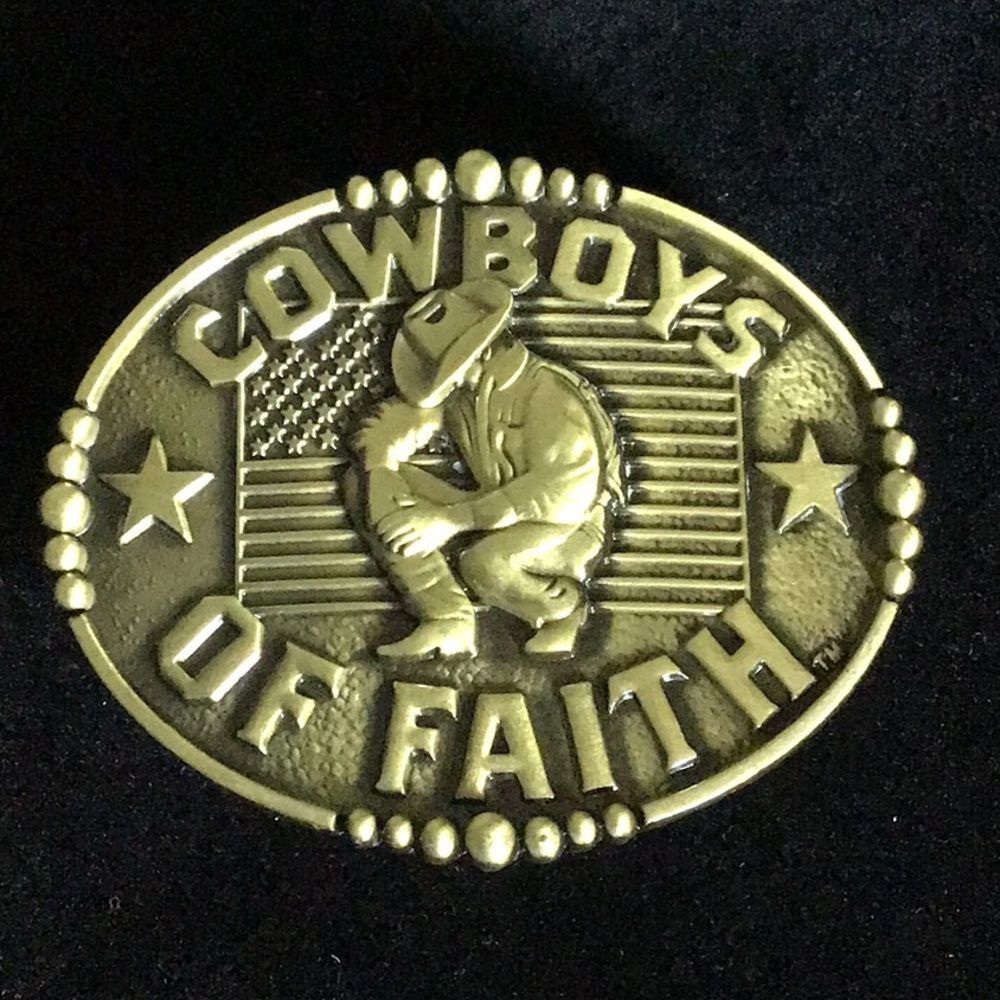 Cowboys of Faith Gold tone Belt Buckle New